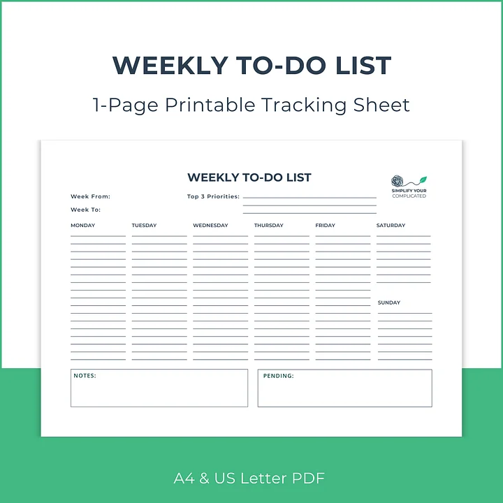 Weekly To-Do List Landscape product image (1)