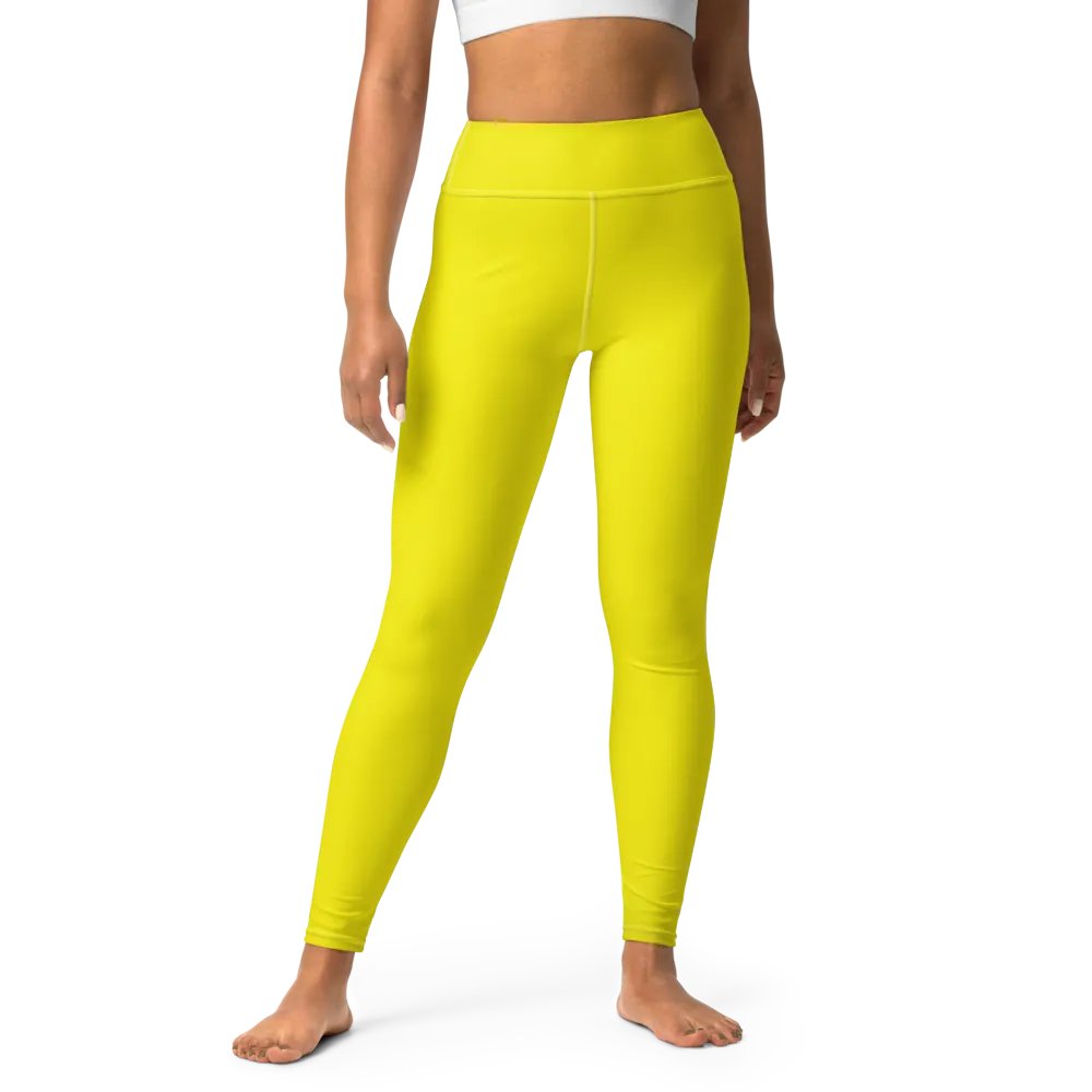 Lemon Yellow High-Waist Leggings product image (5)