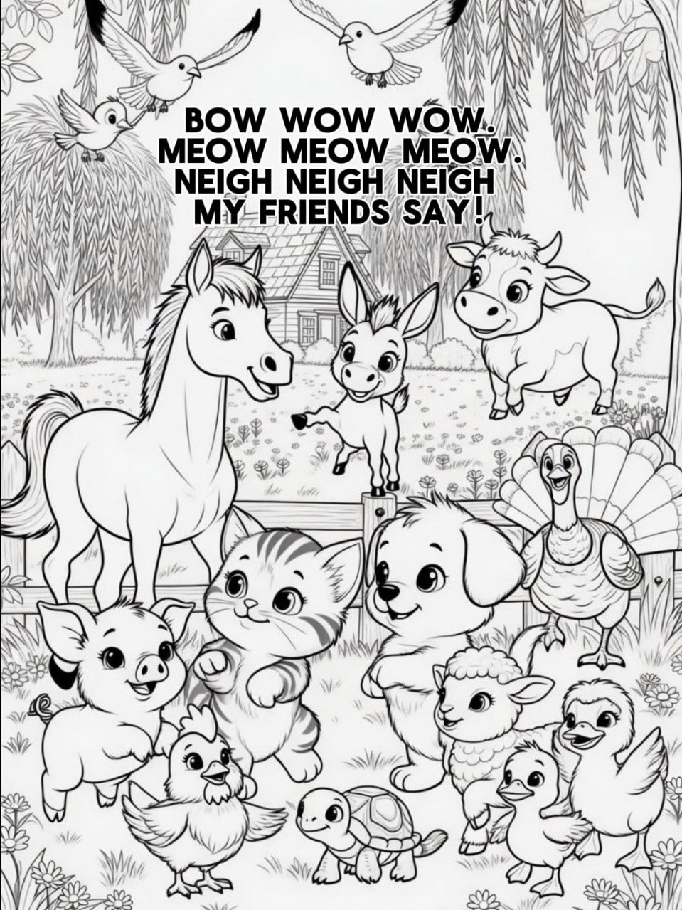 Farm Animal Cartoon Coloring Pages Bundle with 16 Pages for ages 6+ product image (3)