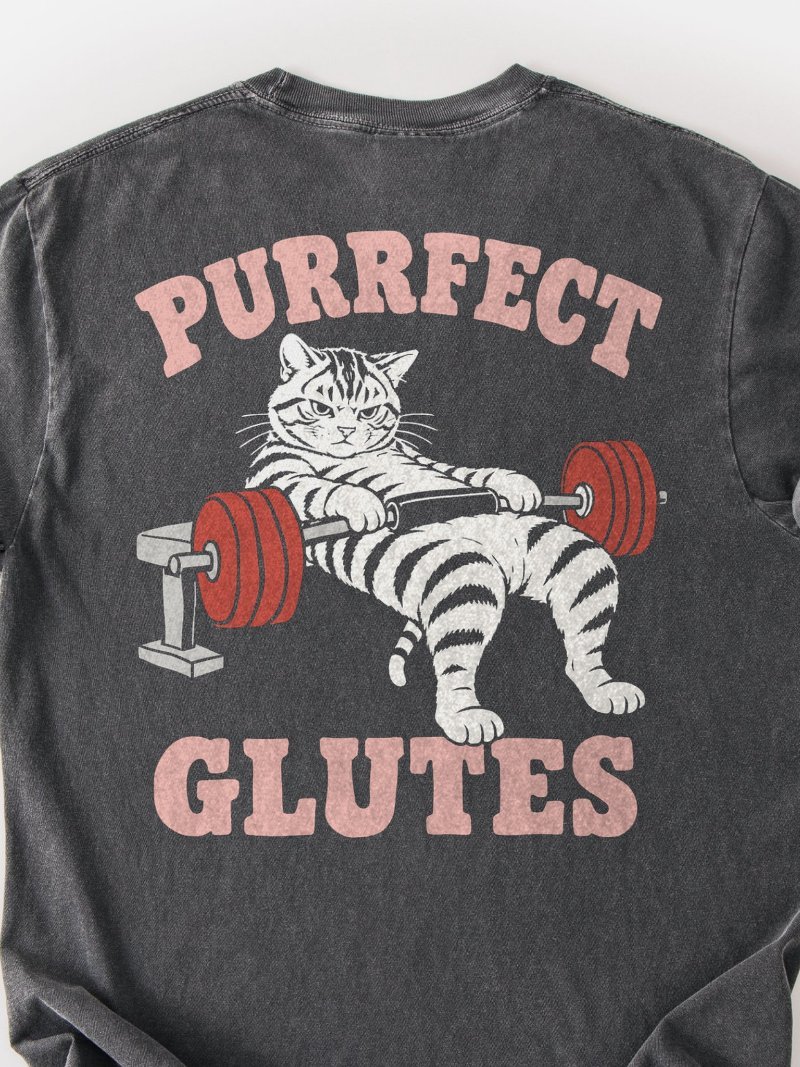 Purrfect Glutes Oversized Gym Tee | Pump Cover product image (2)