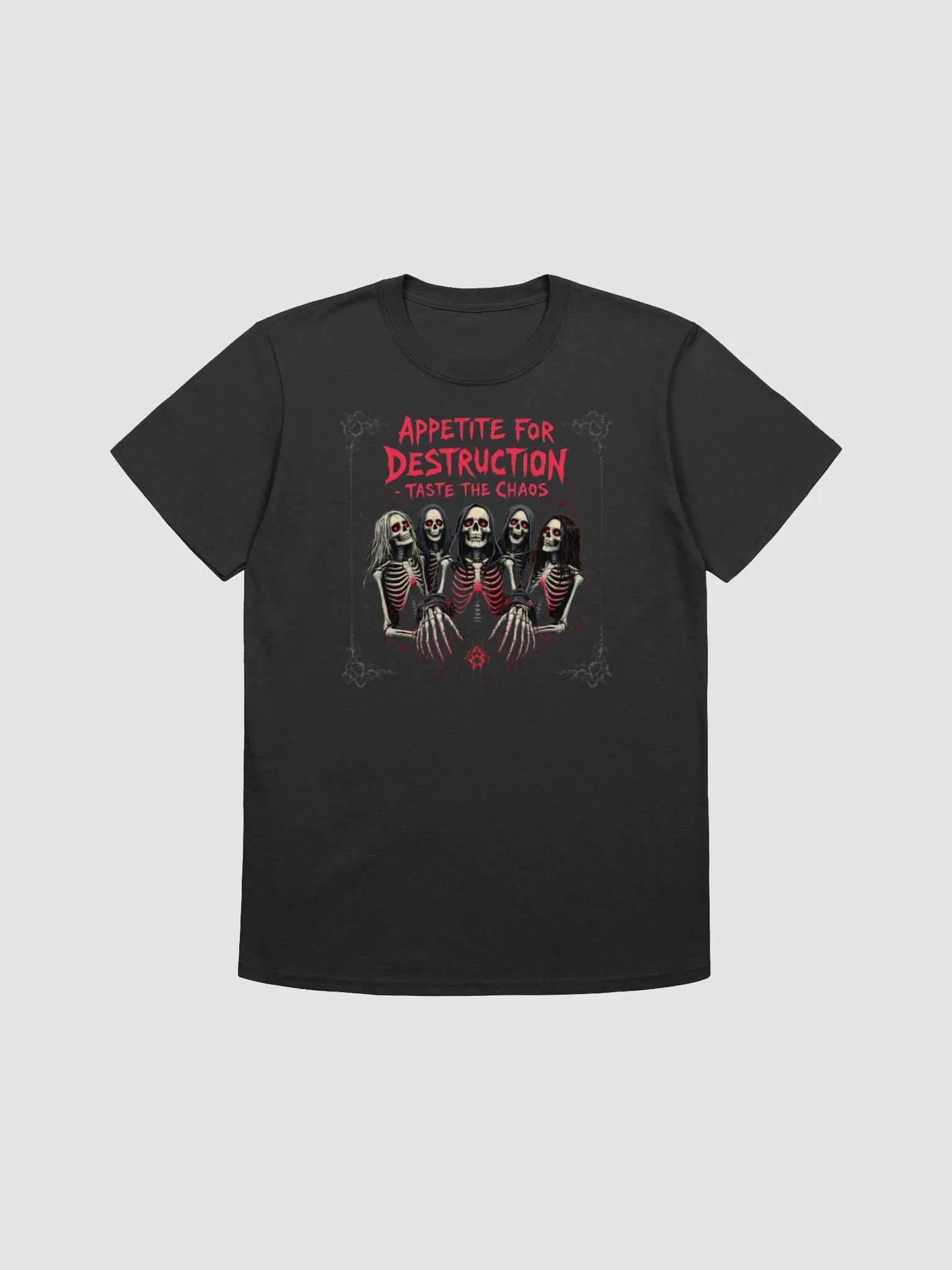 Guns N’ Roses Appetite for Destruction T-Shirt | Taste the Chaos Skeleton Rock Graphic Tee | Classic Hard Rock Streetwear product image (1)