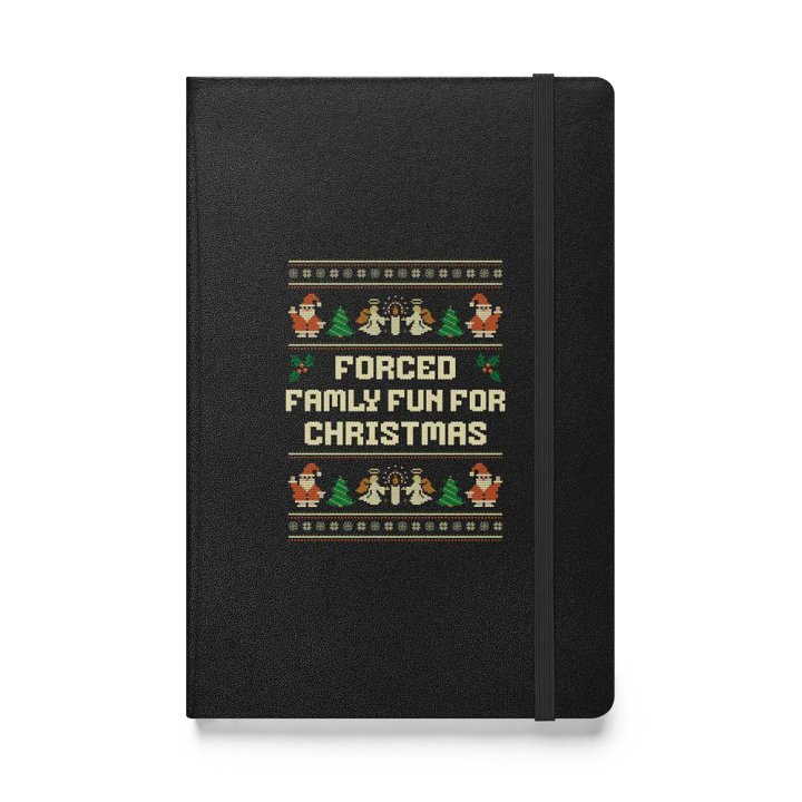 Forced Family Fun For Christmas Festive Holiday Sweater Hardcover Notebook product image (1)