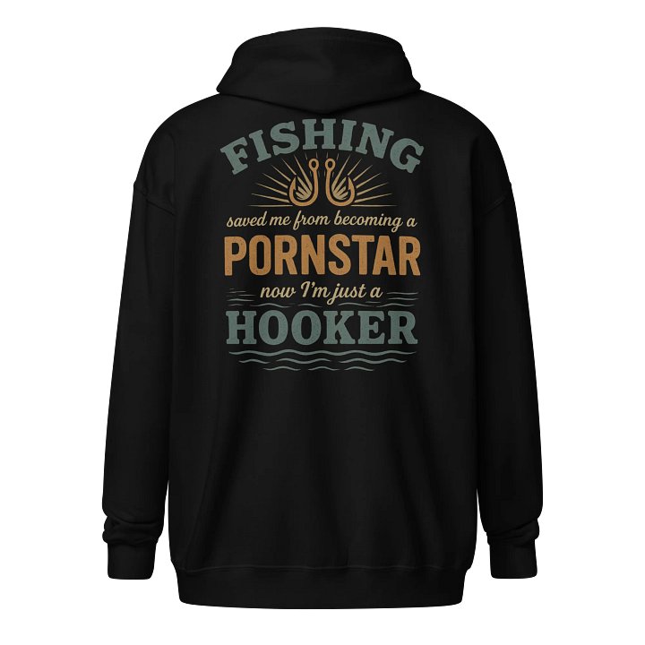 Funny Fishing Zip Hoodie – Hooker Humor Vintage Style product image (1)