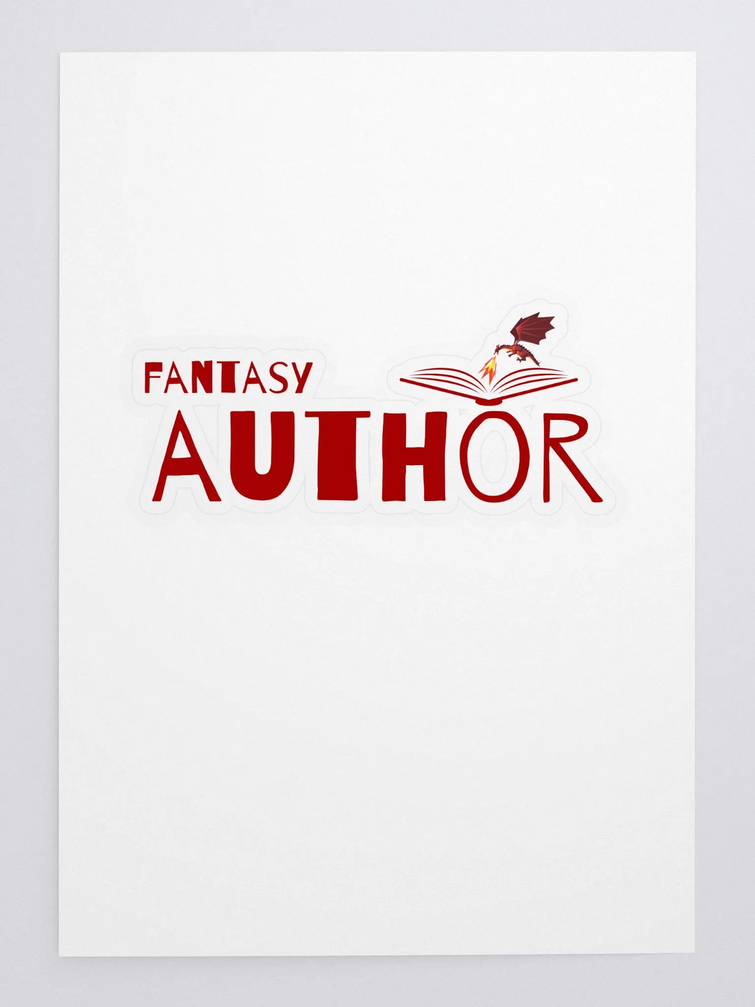 Fantasy Author Sticker - red text product image (3)