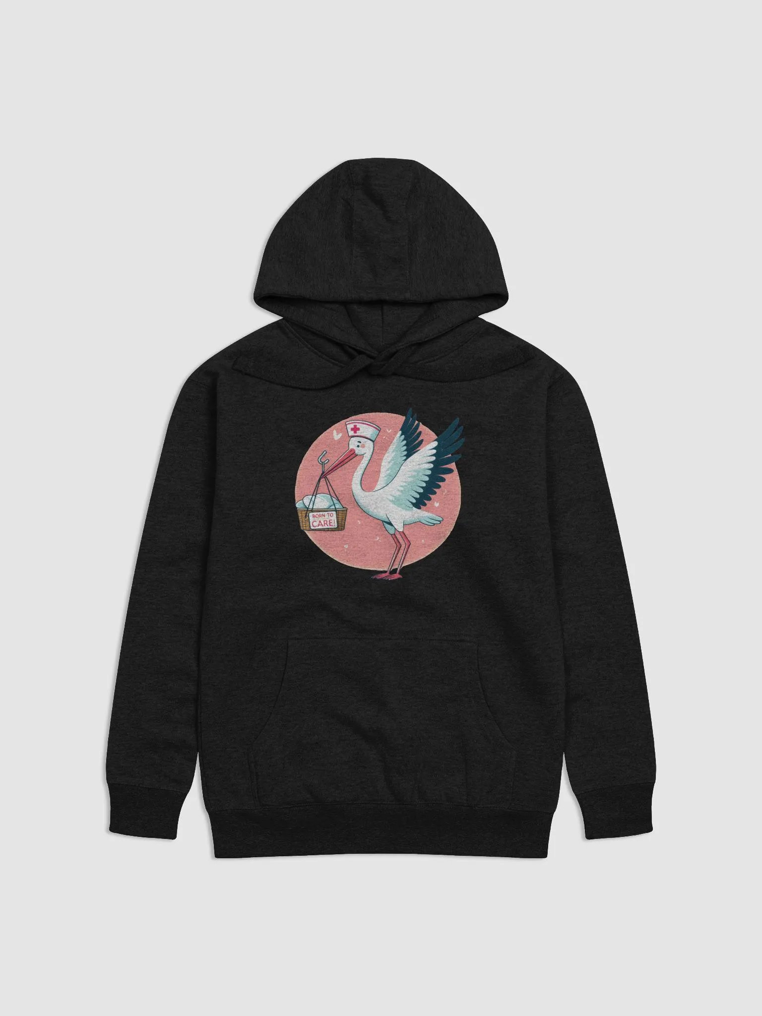 Born to Care Nurse Stork Premium Hoodie product image (8)