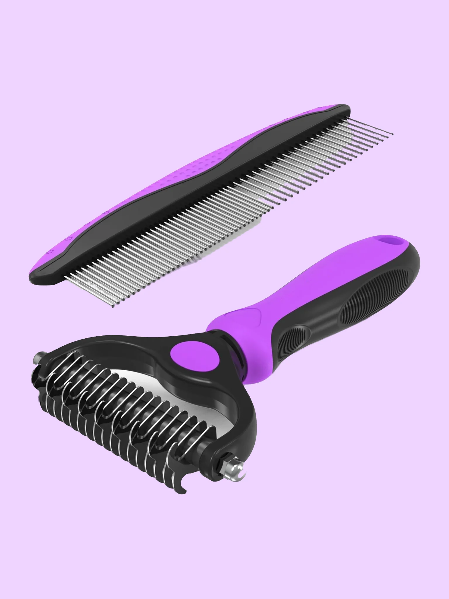 2-in-1 Dematting Rake and Comb Set for Dogs and Cats product image (4)