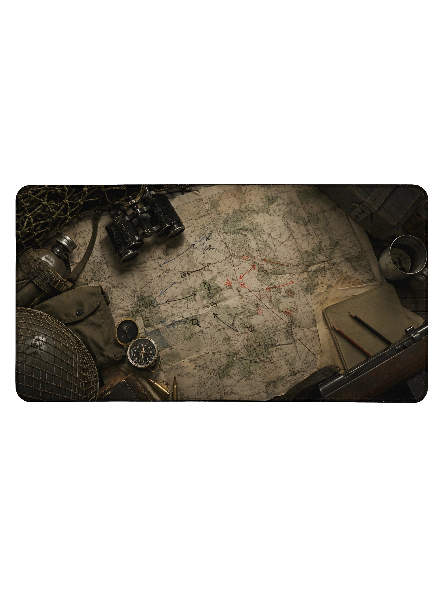 WWII Field Command – Tactical Gaming Desk Mat - 15.5" x 31.5" product image (1)