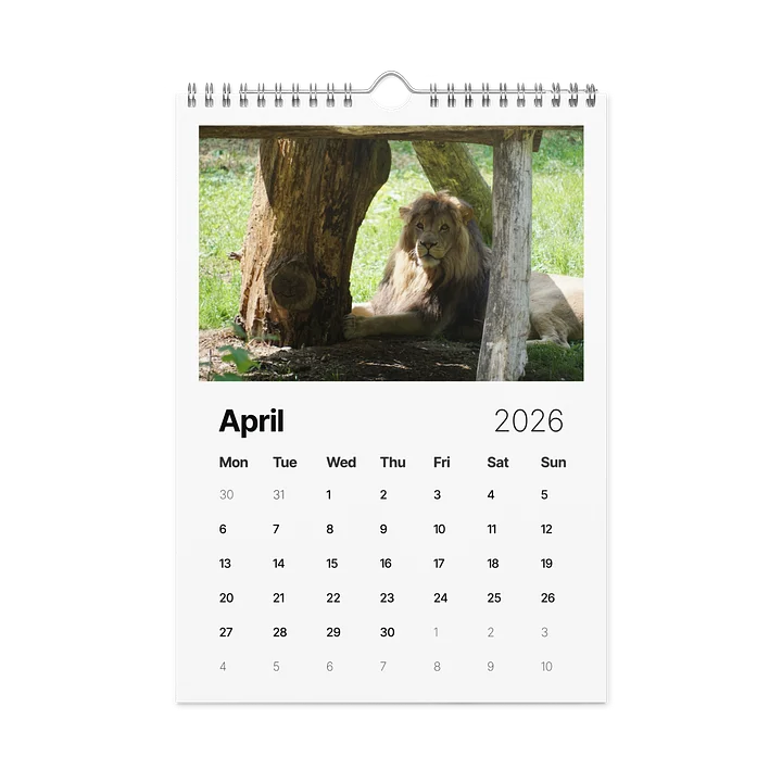 One Year, Twelve Animals: ESE 2026 Wall Calendar product image (1)