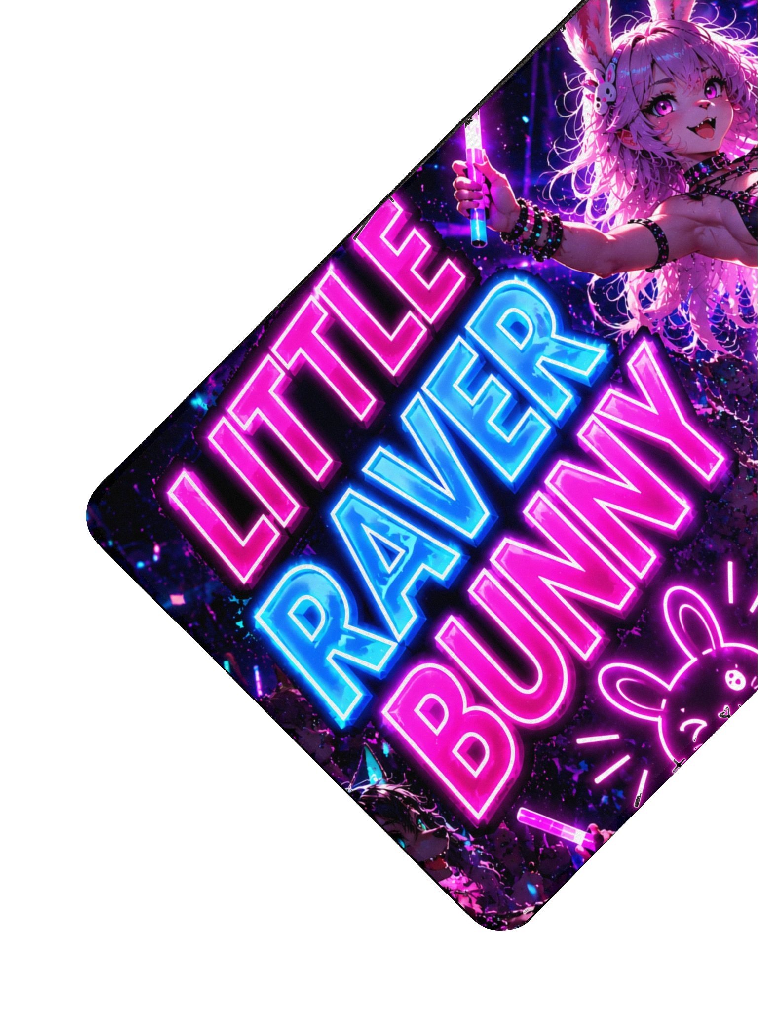 Little Raver Bunny — DJ Frostfur Deskmat product image (3)