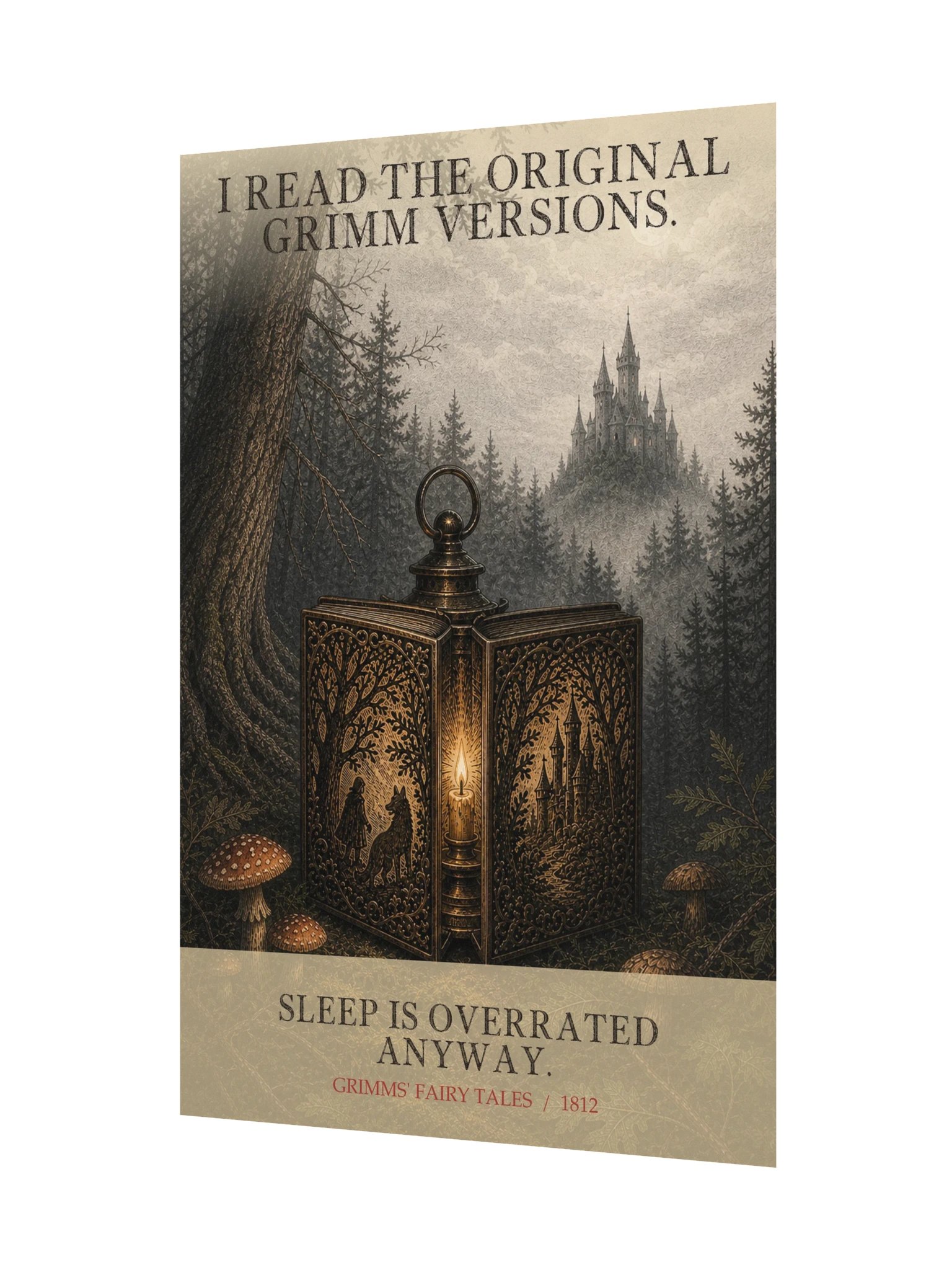 Read Original Grimm Versions Sleep Overrated Anyway -- Grimms Fairy Tales Art Print product image (11)