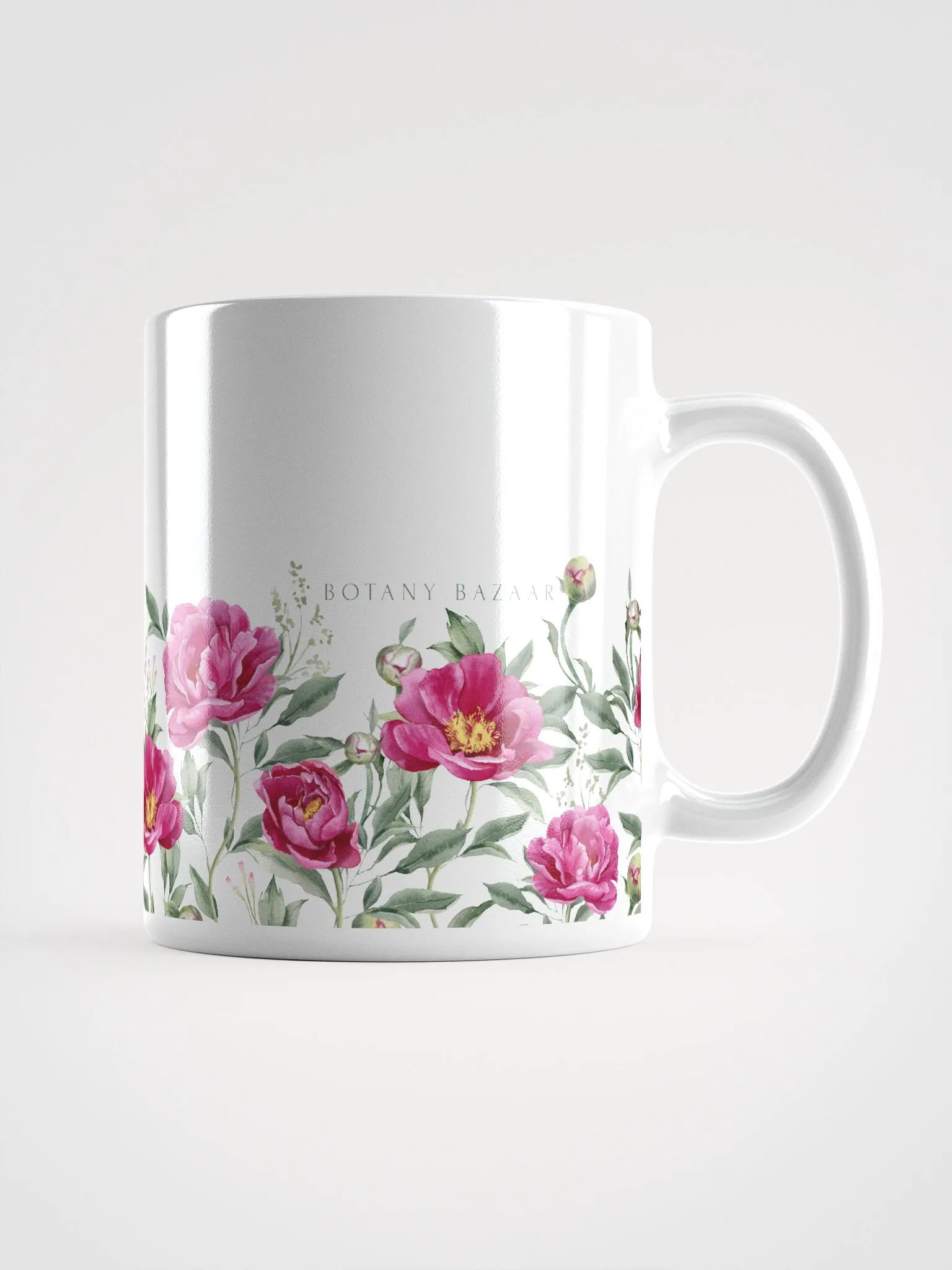Pink Peony White Ceramic Mug product image (1)