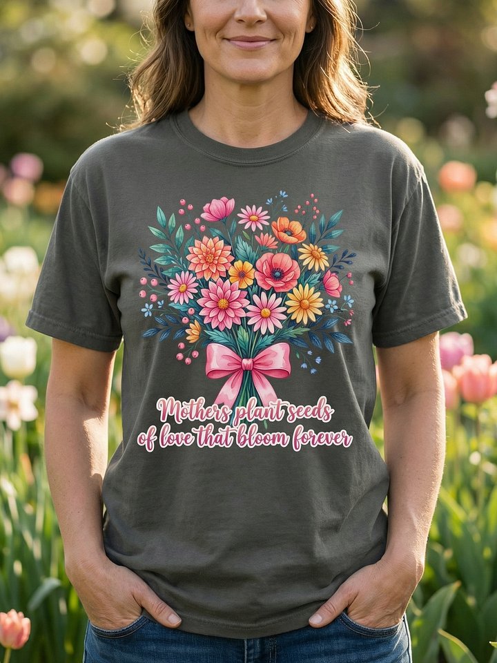 Mother’s Day Flower Shirt, Floral Mom Gift Tee, Cute Mom Shirt, Vintage Floral T-Shirt, Gift for Mom, Spring Aesthetic Tee product image (11)