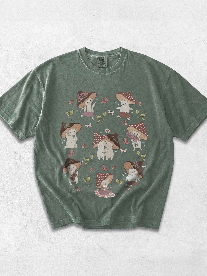 Cute Mushroom Fairy Shirt – Kawaii Cottagecore Mushroom Characters Graphic Tee product image (1)