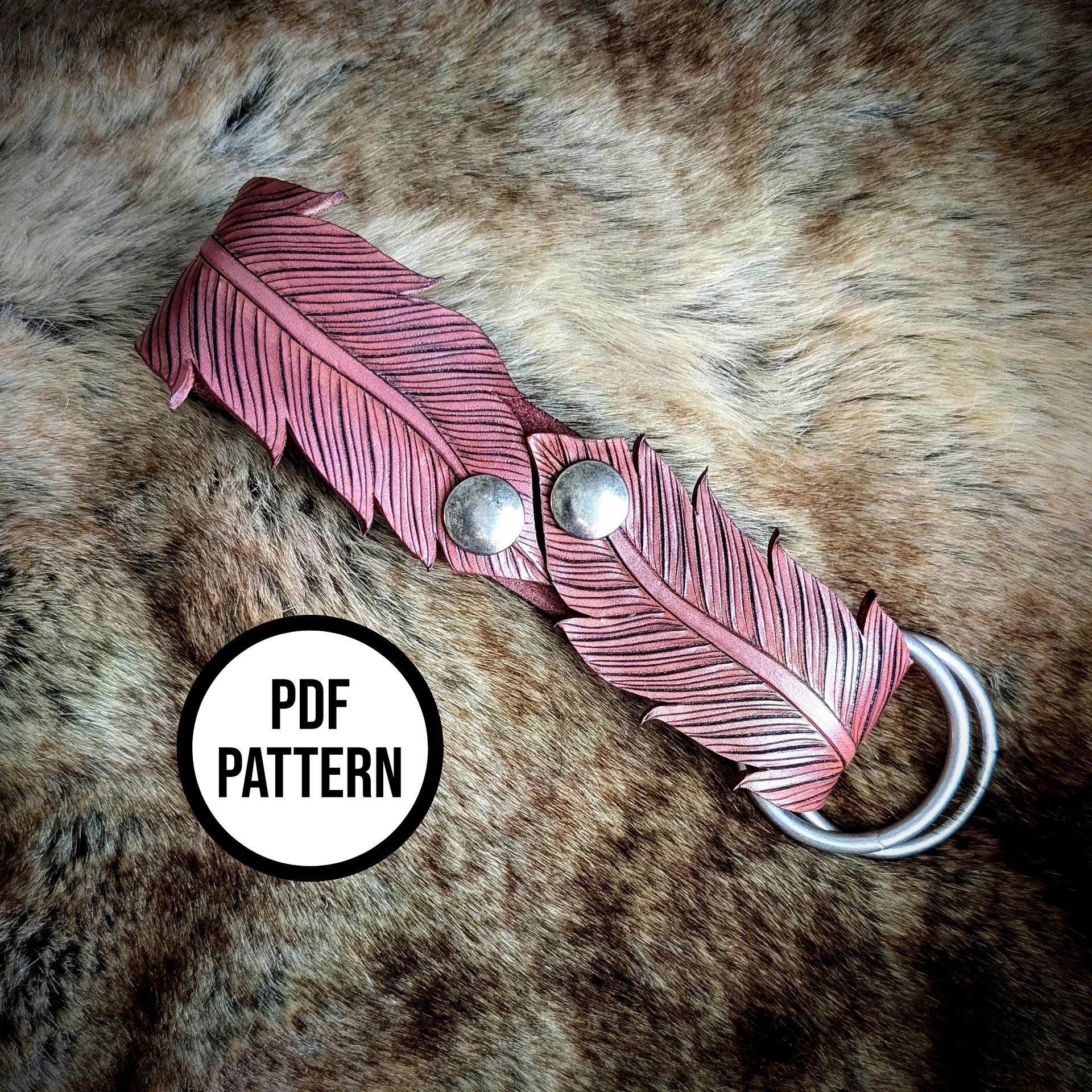 Leather Feather Belt Loop - PDF Pattern for Leathercraft product image (3)