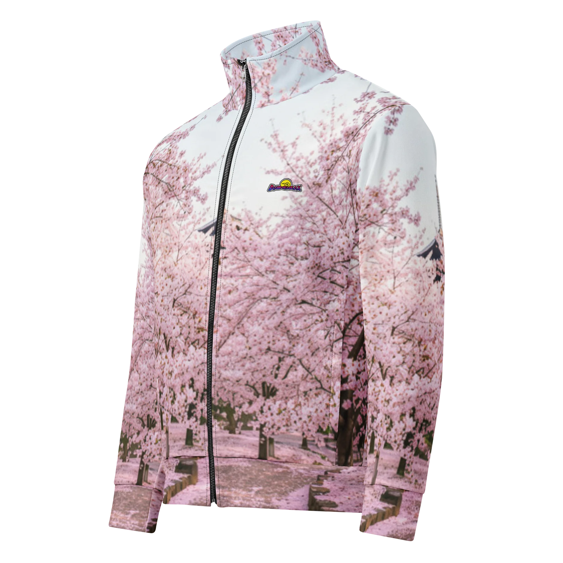 Recycled Unisex Cherry Blossom Track Jacket | Eco-Friendly Zip-Up product image (1)