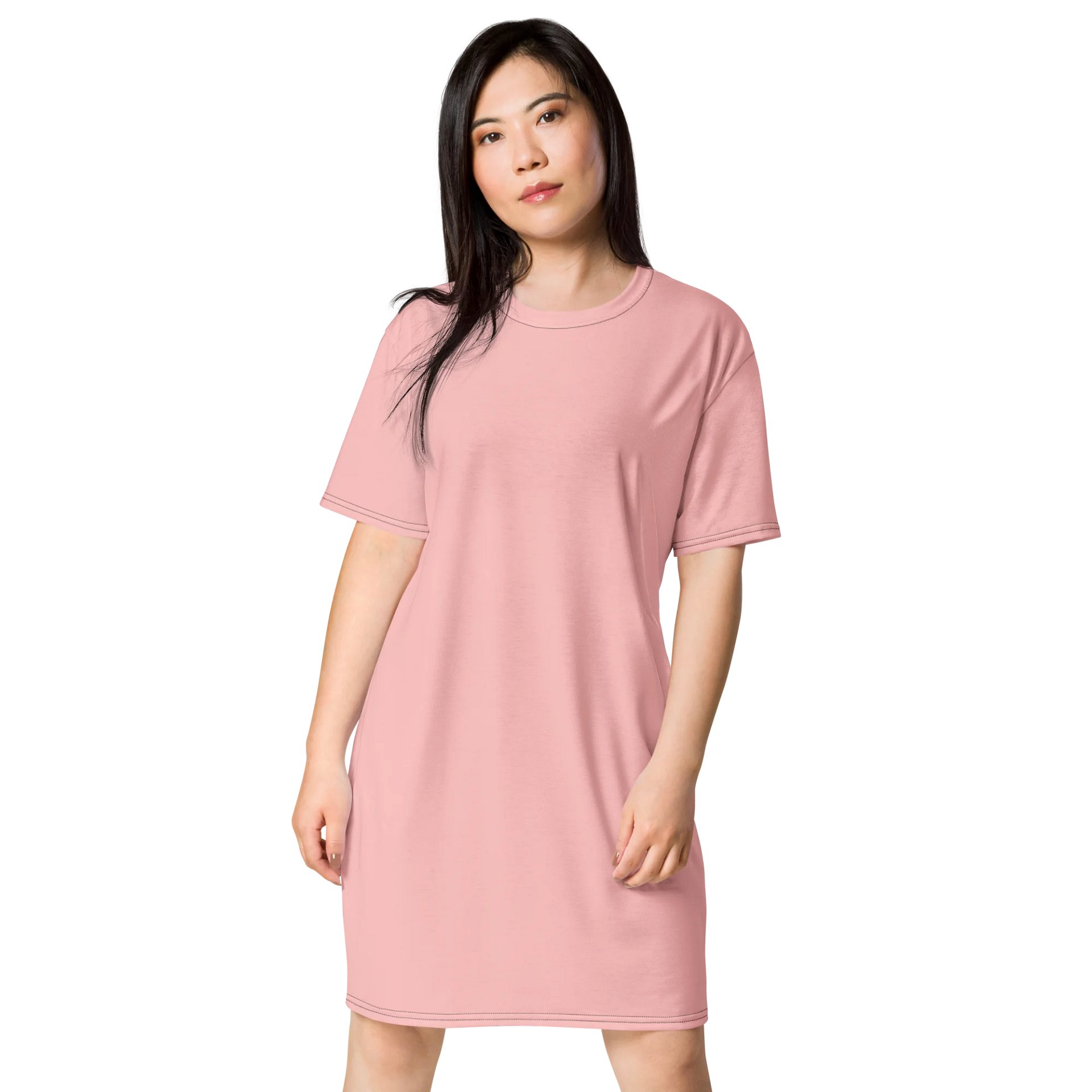 Your Pink Oversized T-Shirt Dress | Stretchy Fabric | Casual or Formal Style | Sizes 2XS-6XL | Exclusive Design product image (1)