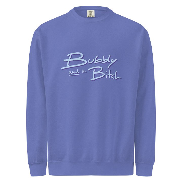 Bubbly and a B (blue and purple shadow design) comfort crew product image (1)