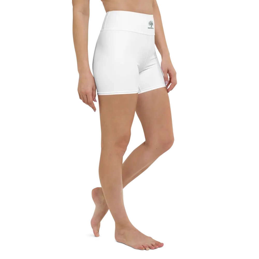 Women's Graphic Grove High-Waisted All-Over Print Yoga Shorts - White product image (6)