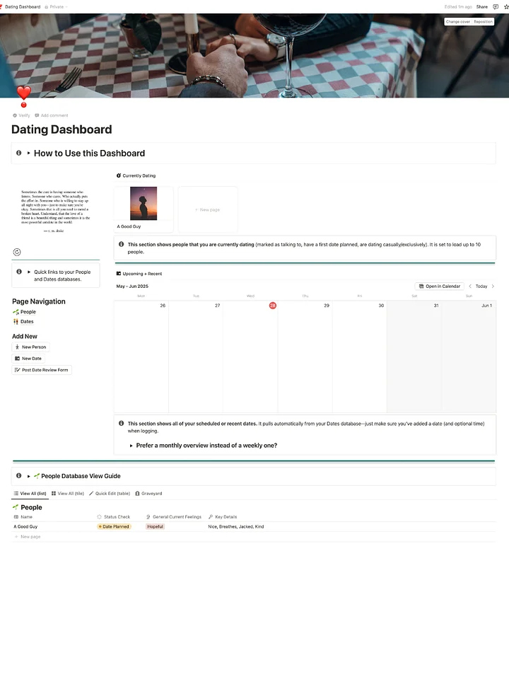 Complete Dating Dashboard (Notion Template) product image (2)