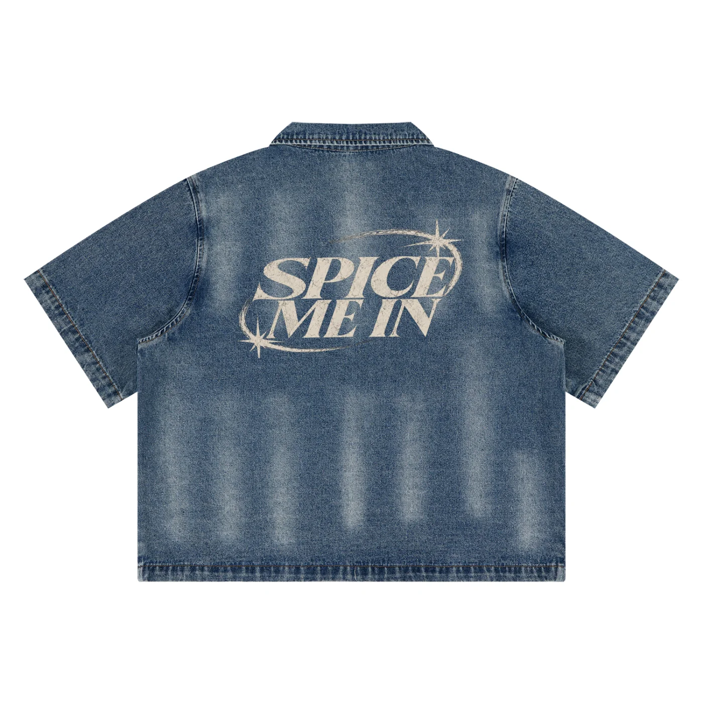 SMI Unisex Vintage Washed Full-Zip Denim Jacket product image (4)