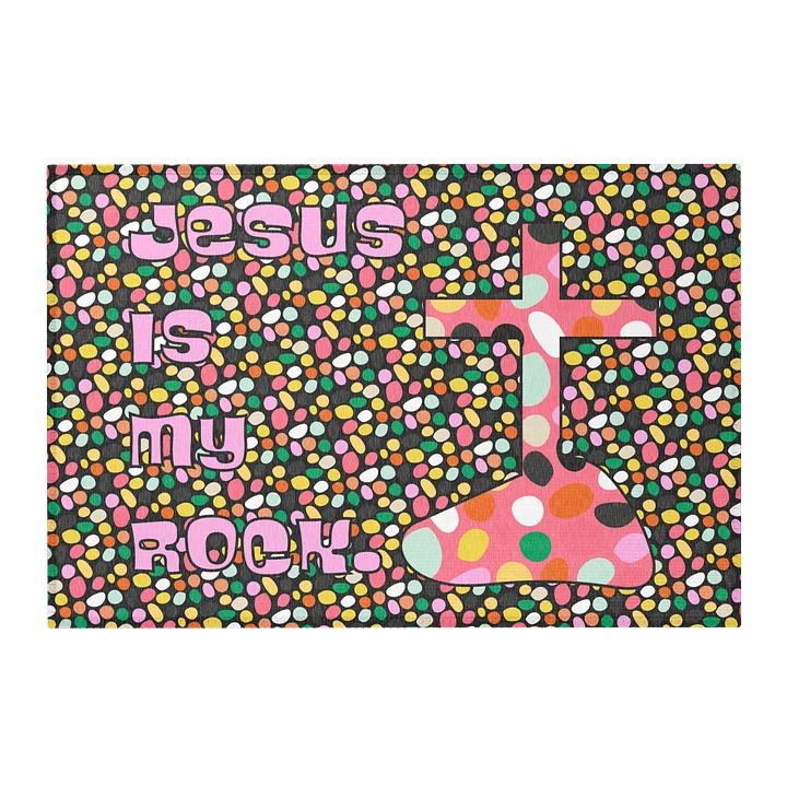 JESUS IS MY ROCK Colorful Cross Area Rug product image (1)