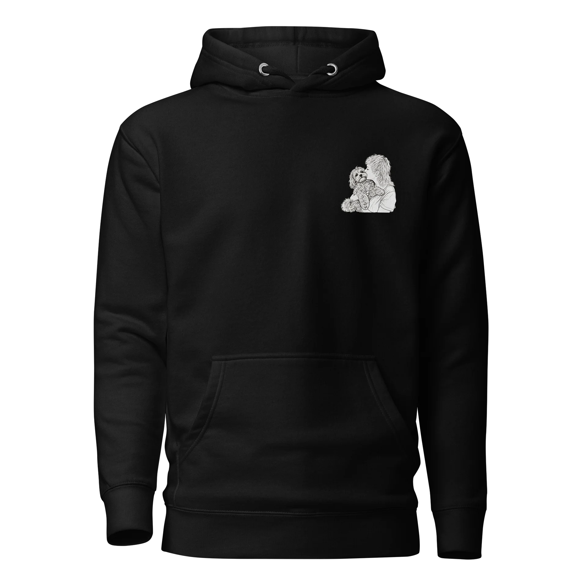 Puppy Kiss Black & White Hoodie product image (1)