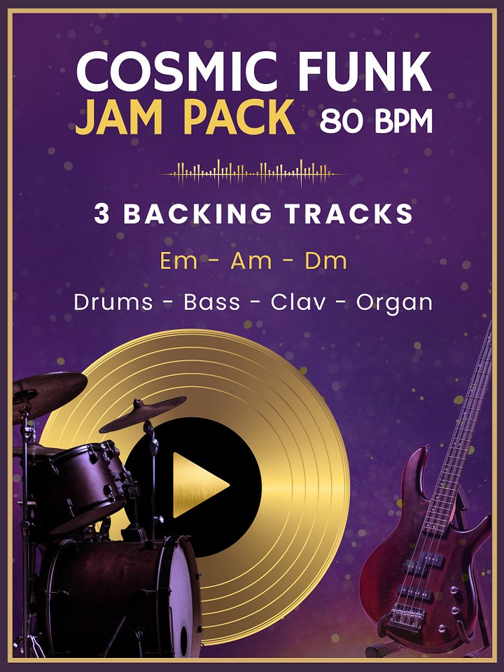Cosmic Funk Jam Pack - Dorian Backing Tracks - 80BPM (E Minor, A Minor & D Minor) product image (1)