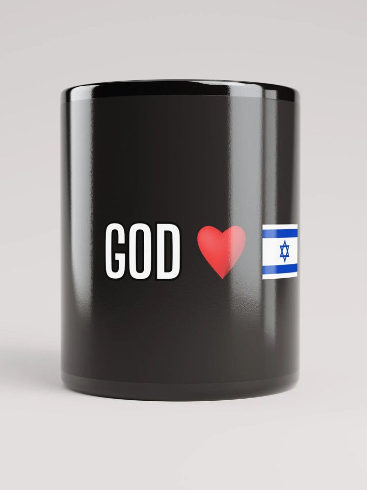 God Loves Israel Black Mug product image (1)