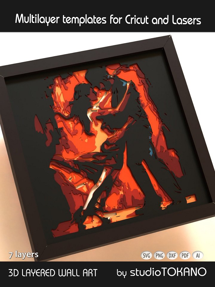 Tango Couple Layered Cut File product image (2)