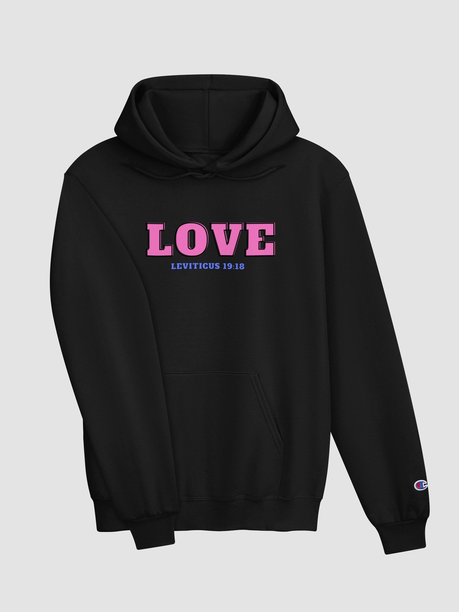 Pink "Love" Your Neighbor Heavyweight Cozy Hoodie product image (3)