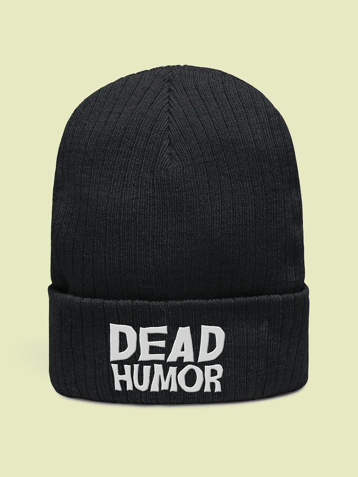 Dead Humor Spooky Text Black Embroidered Beanie product image (1)