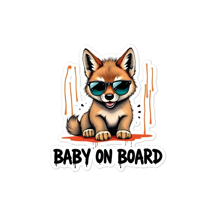 Cool Fox Urban Style Baby On Board Car Decal - 5x5 Premium Vinyl Sticker - Streetwear Inspire Fox with Sunglasses Graphic for Cars and Jeeps product image (1)