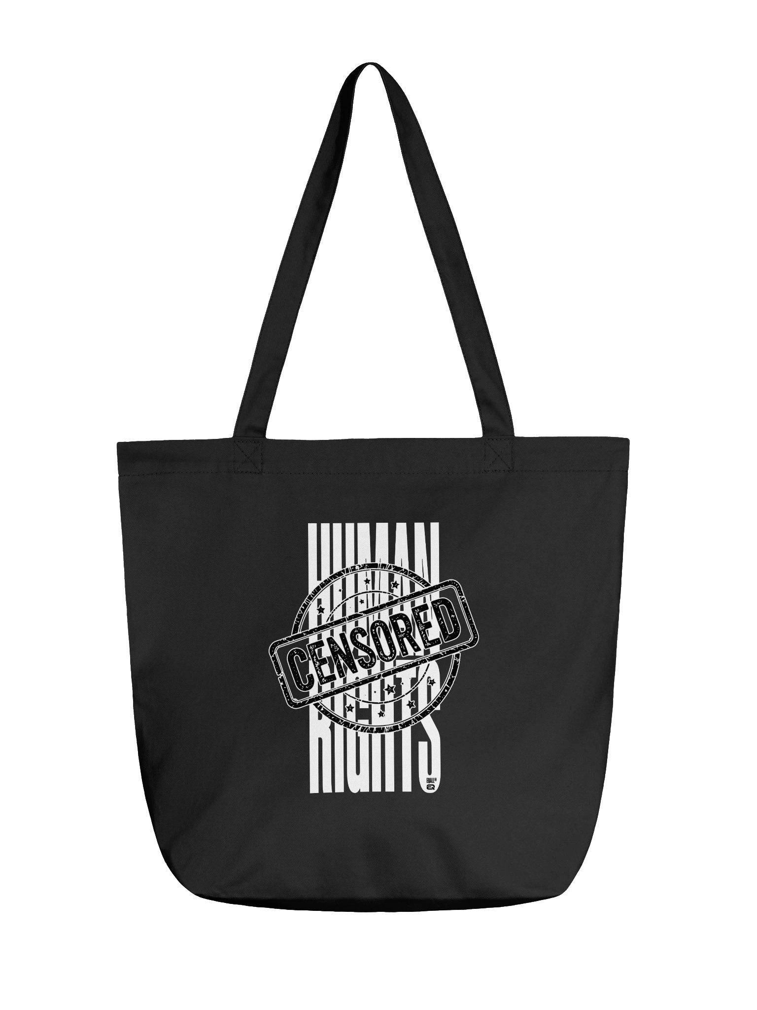 EQALL® Essentials Censored Human Rights ECO Tote-Bag_Black / White product image (1)