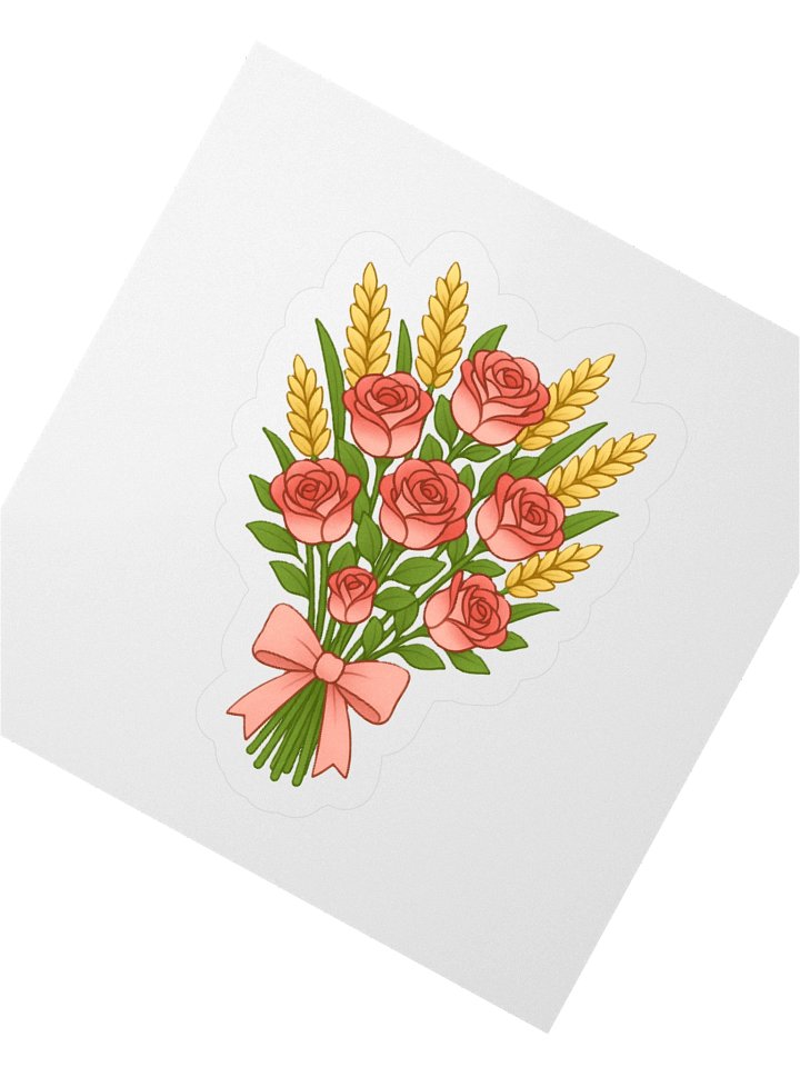 Breast Cancer Awareness Bouquet Kiss Cut Sticker product image (2)
