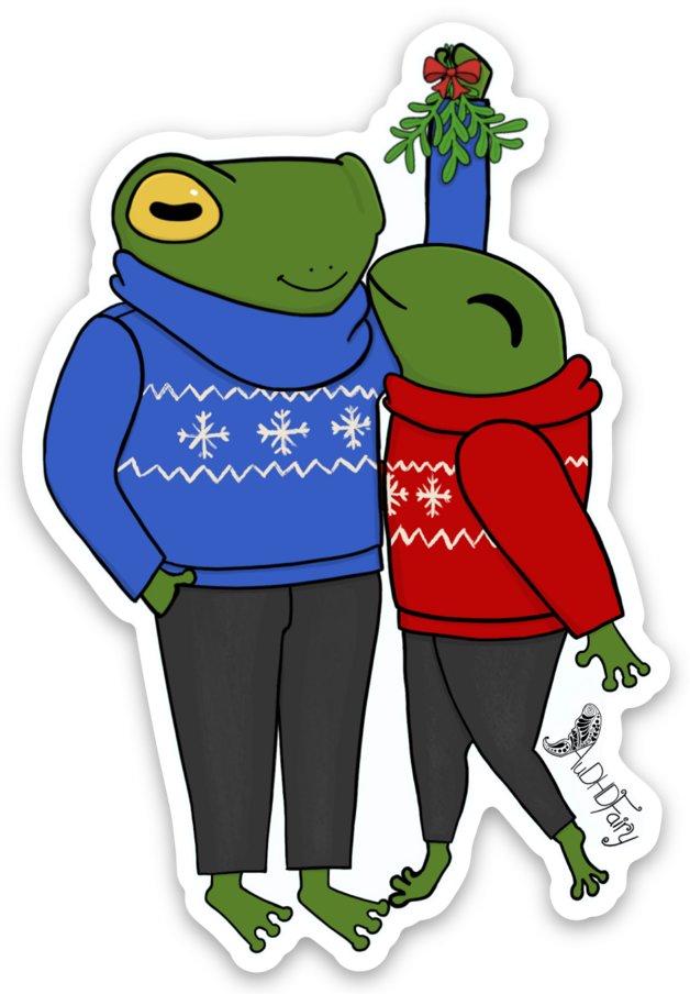 Mistletoe Frog Sticker product image (1)