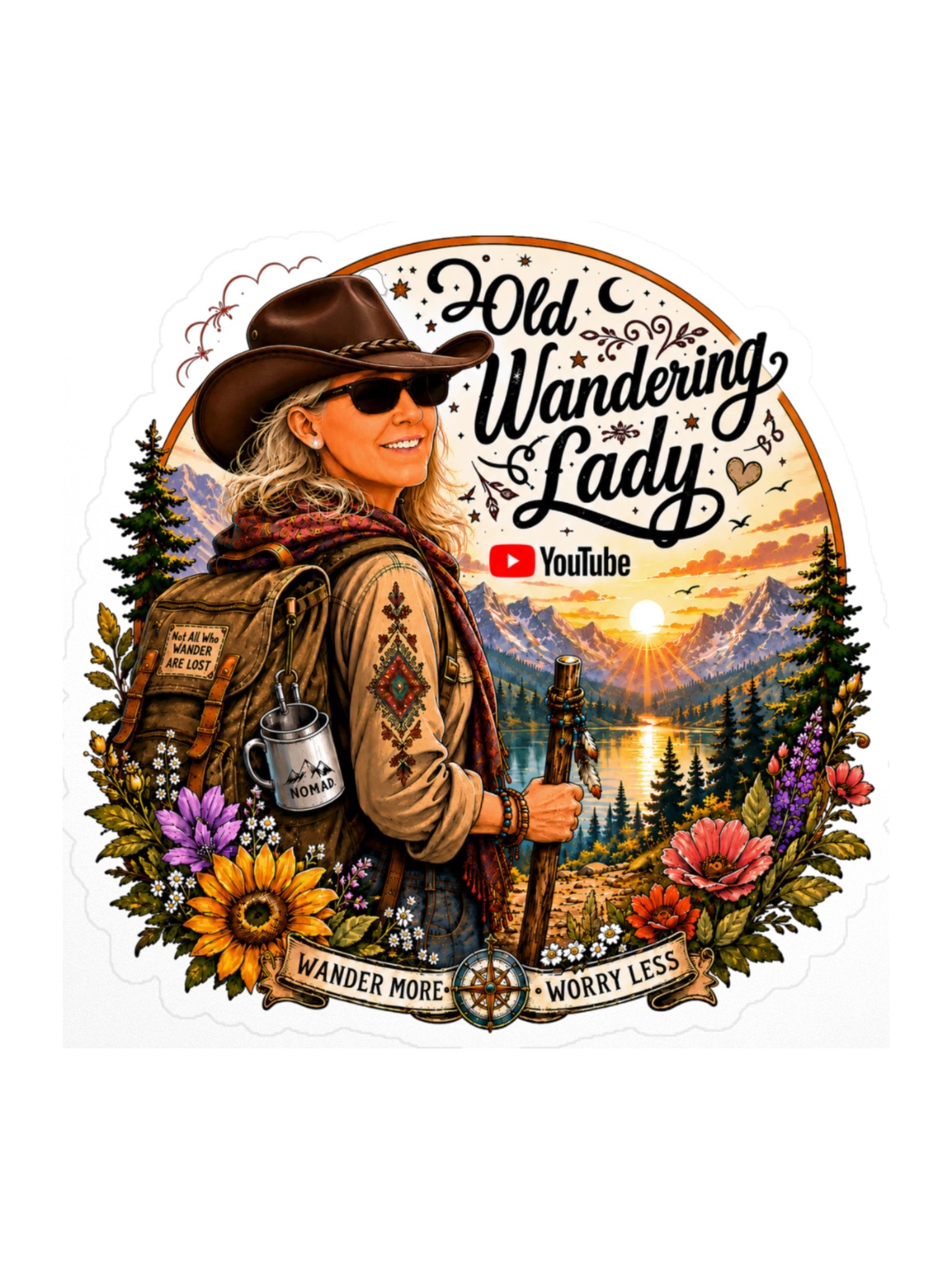 Wander More, Worry Less Decal 4" Decal product image (1)