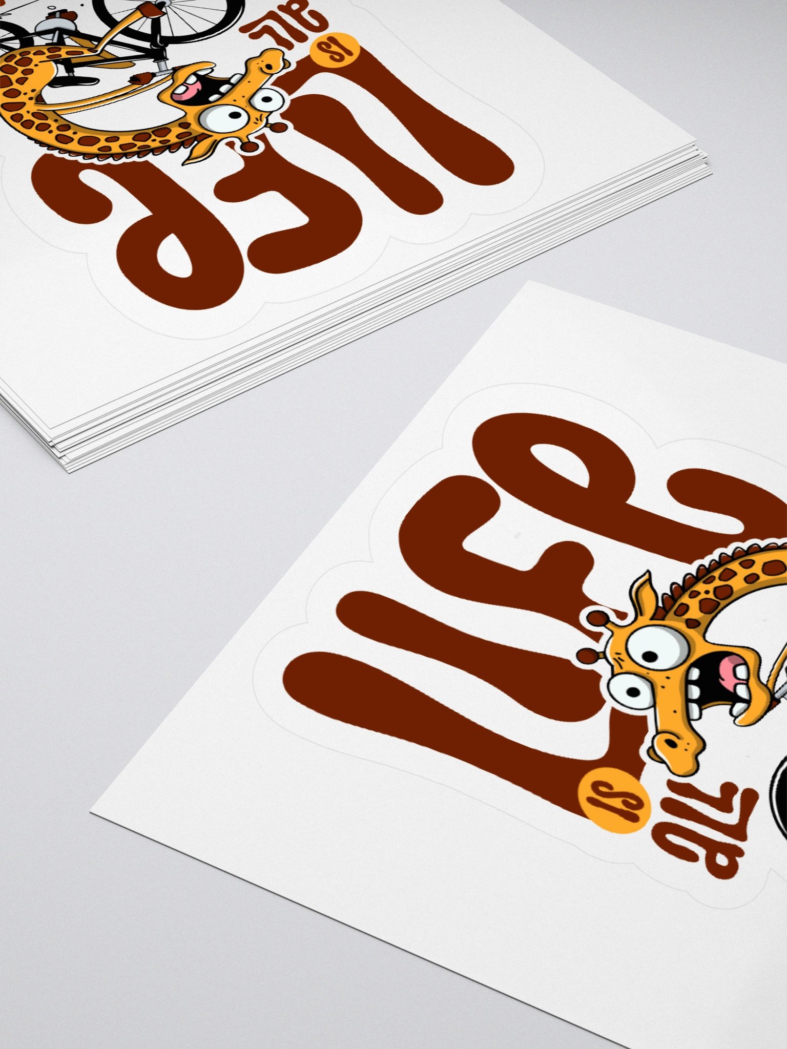 Funny Giraffe on Bike Sticker – Life Is All About Balance, Cycling Humor Decal product image (12)