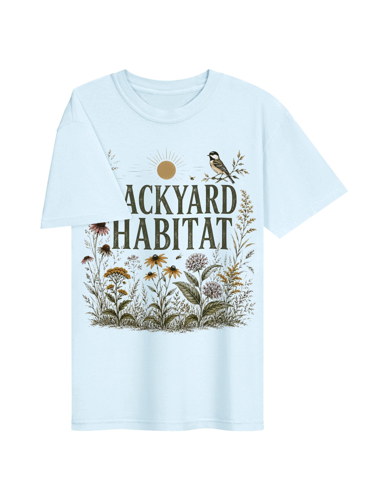 Backyard Habitat T-Shirt | Vintage Native Garden & Wildlife Design product image (16)