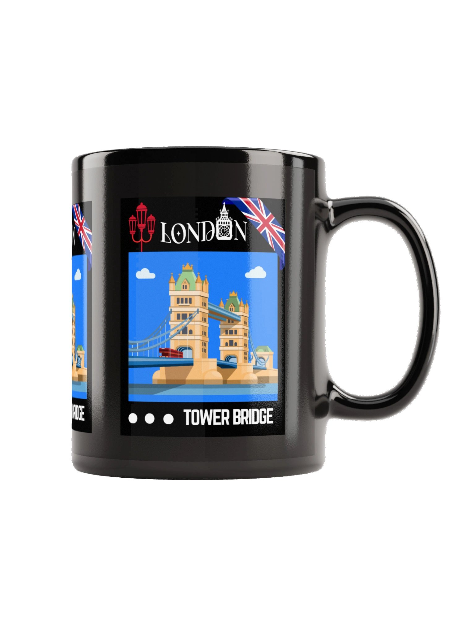 London Tower Bridge Black Glossy Mug product image (5)