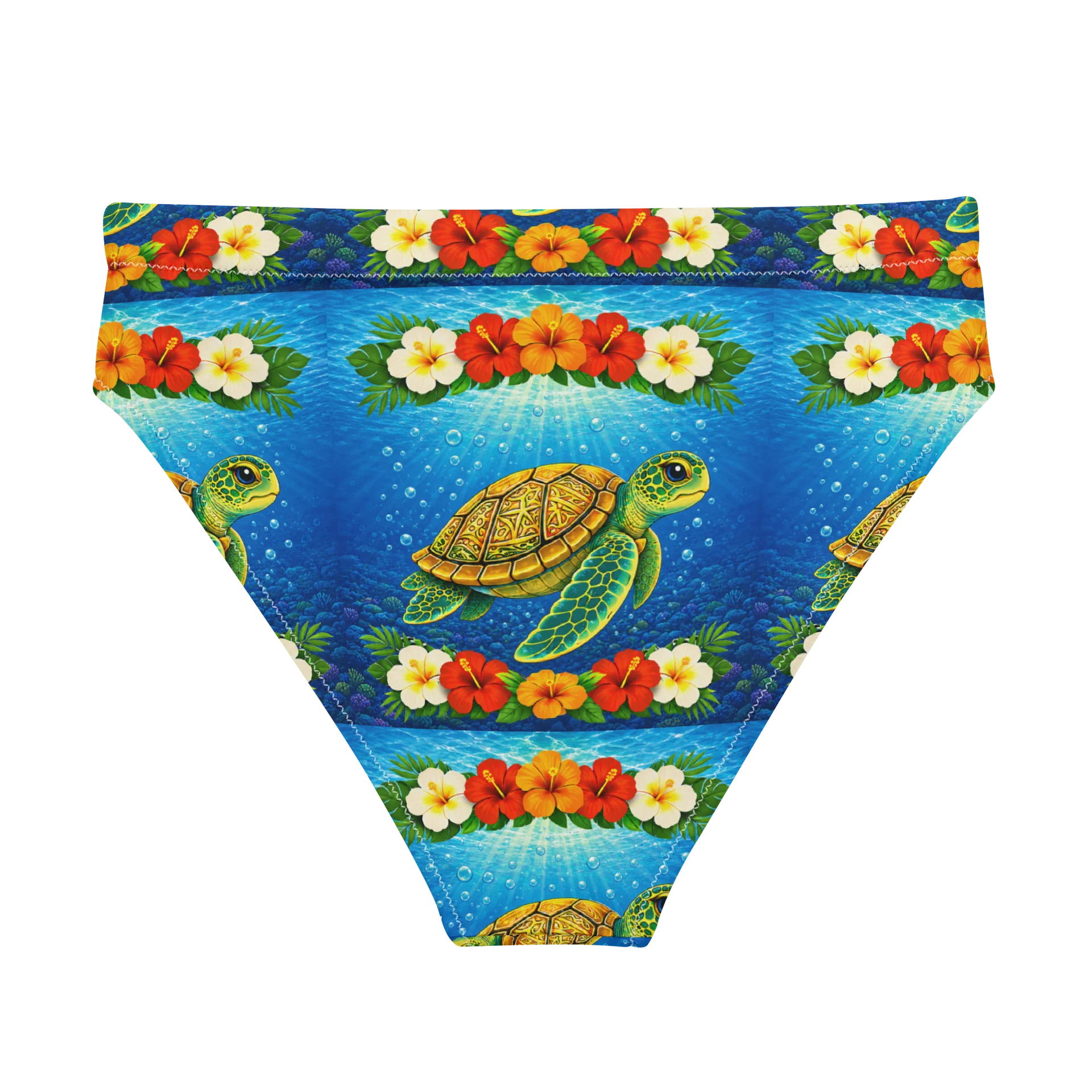 Turtle Bloom High-Waisted Bikini Bottom product image (2)