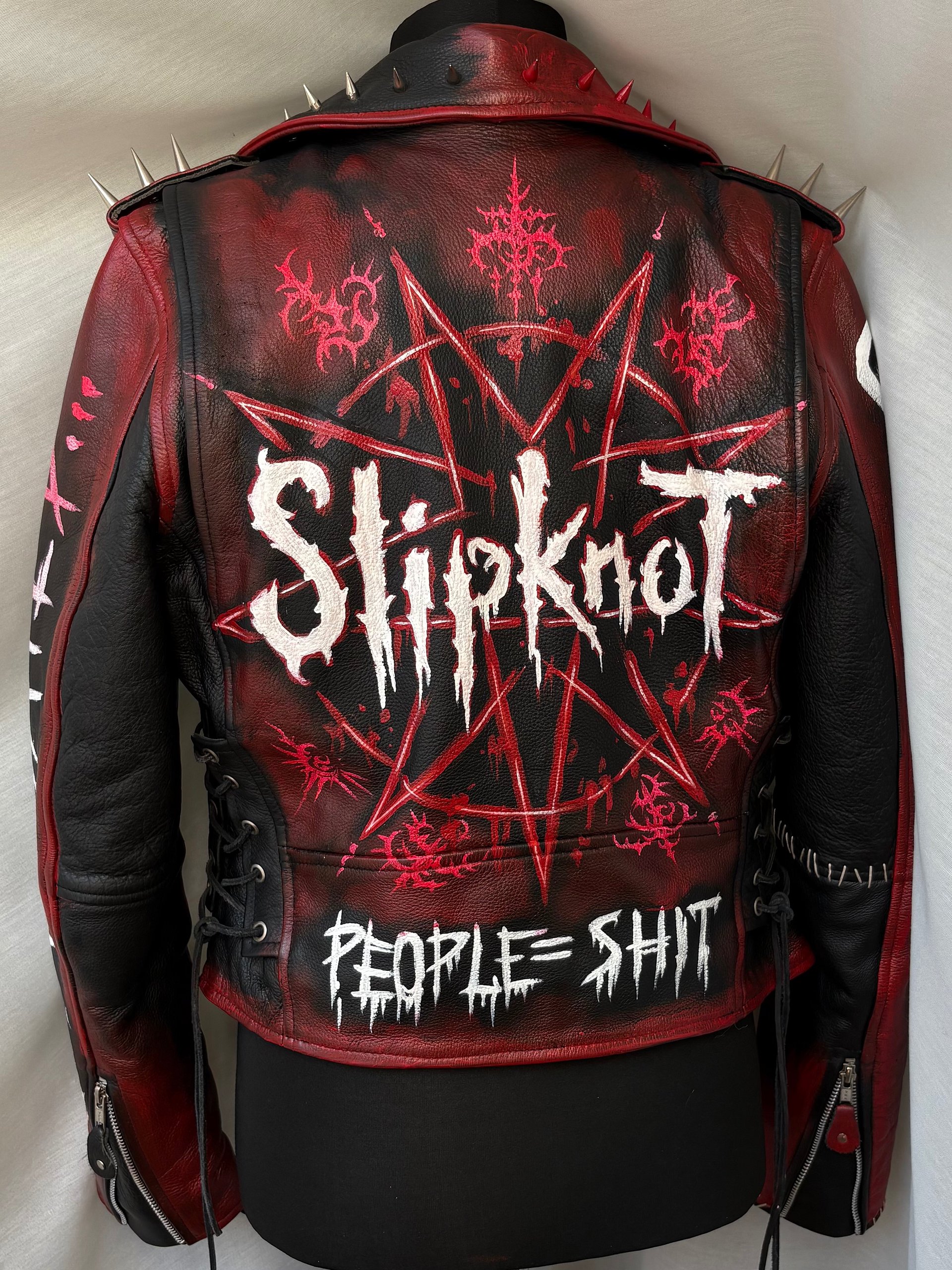 🔥 Slipknot "People = Shit" Hand-Painted Custom Leather Jacket product image (1)