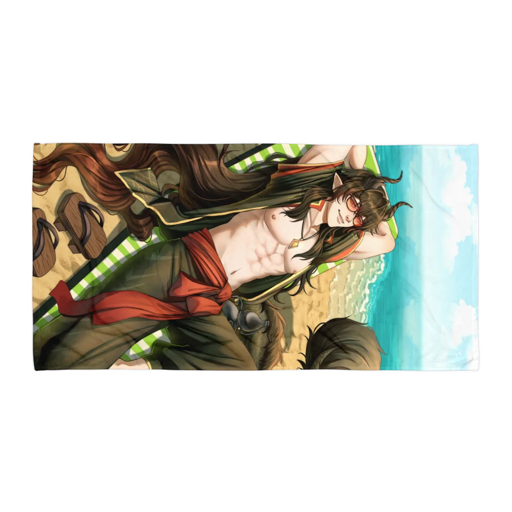 Kuro Chilling At The Beach - Beach Towel product image (1)