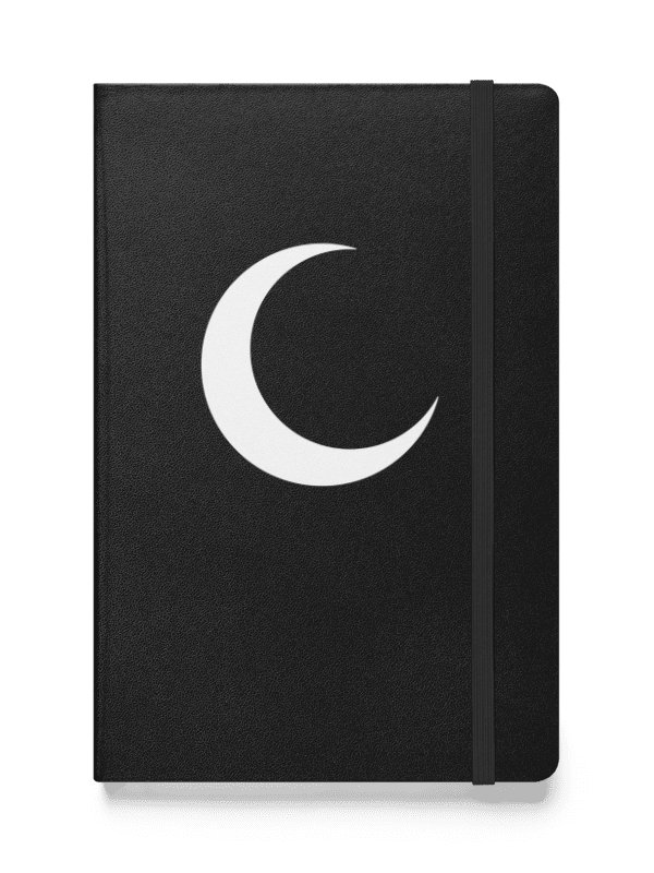 Crescent Moon Notebook – Clear White Print product image (5)