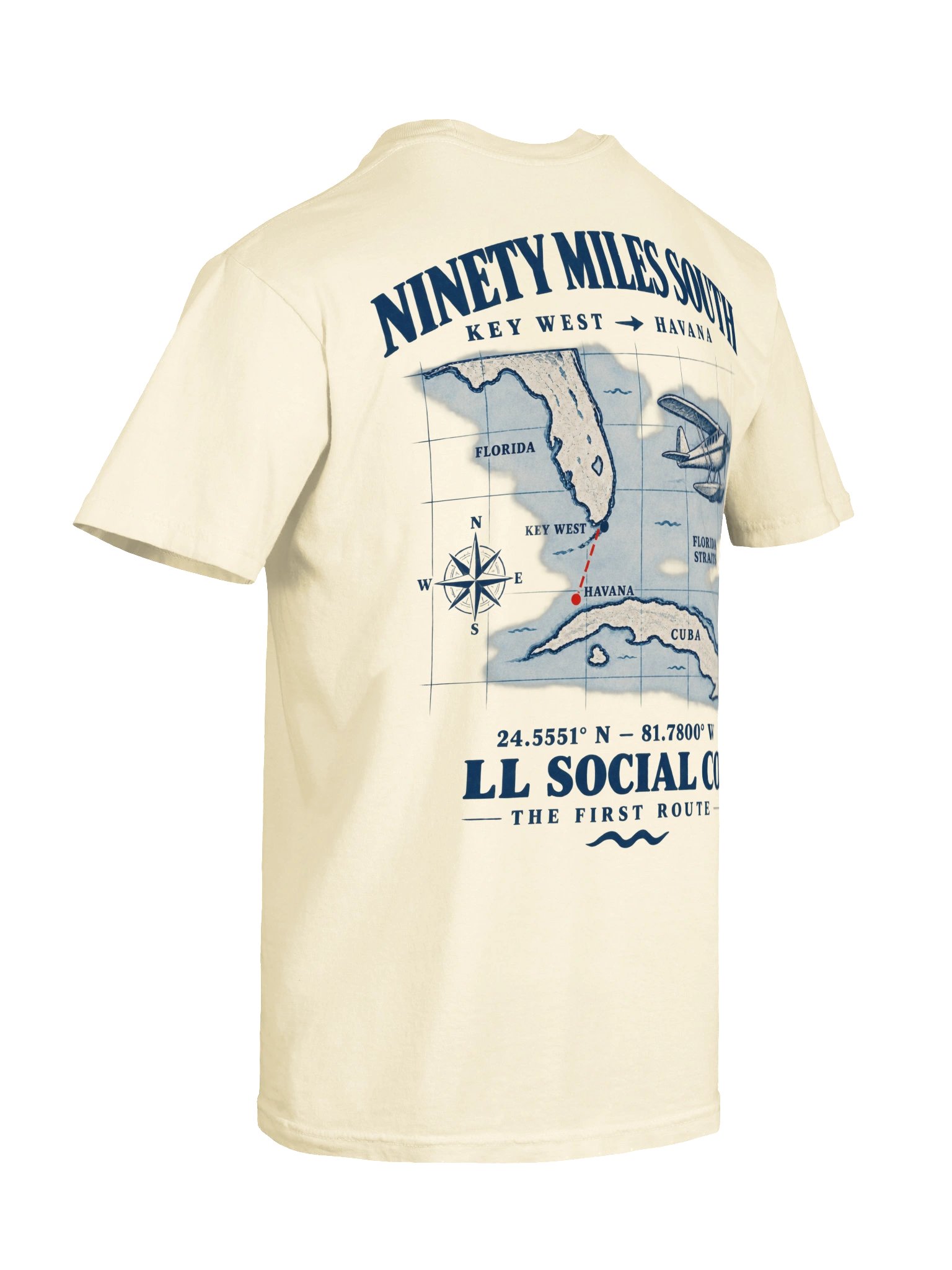 LL Social Co. Ninety Miles South Tee — The First Route product image (87)