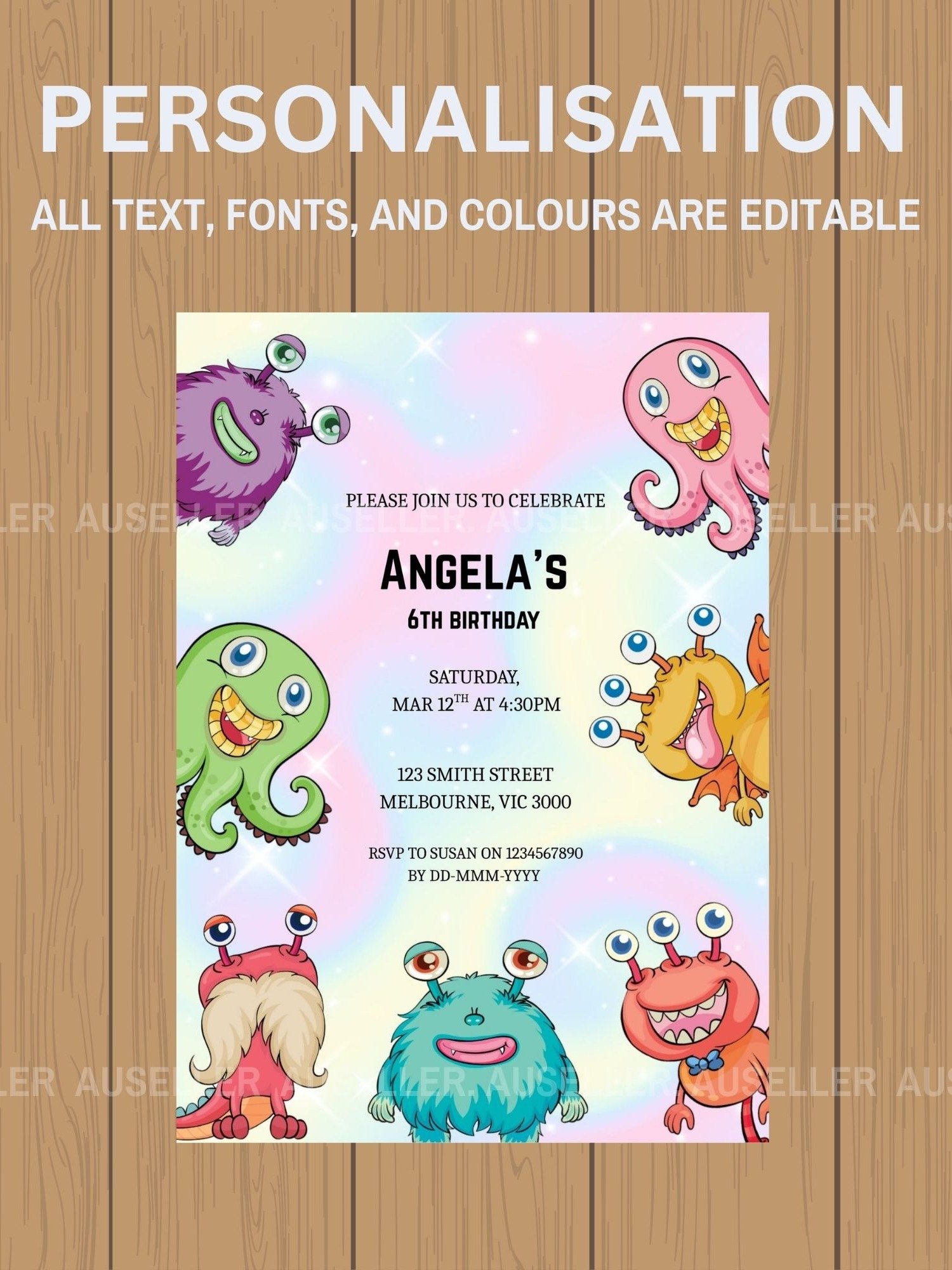 Magic Monsters Birthday Invitation product image (5)