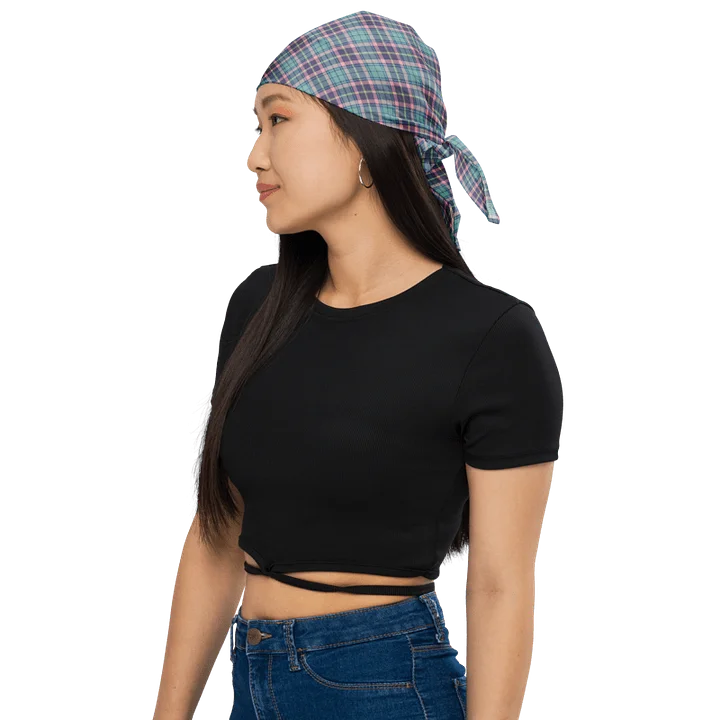 Light Green, Lavender, and Pink Plaid Bandana product image (1)