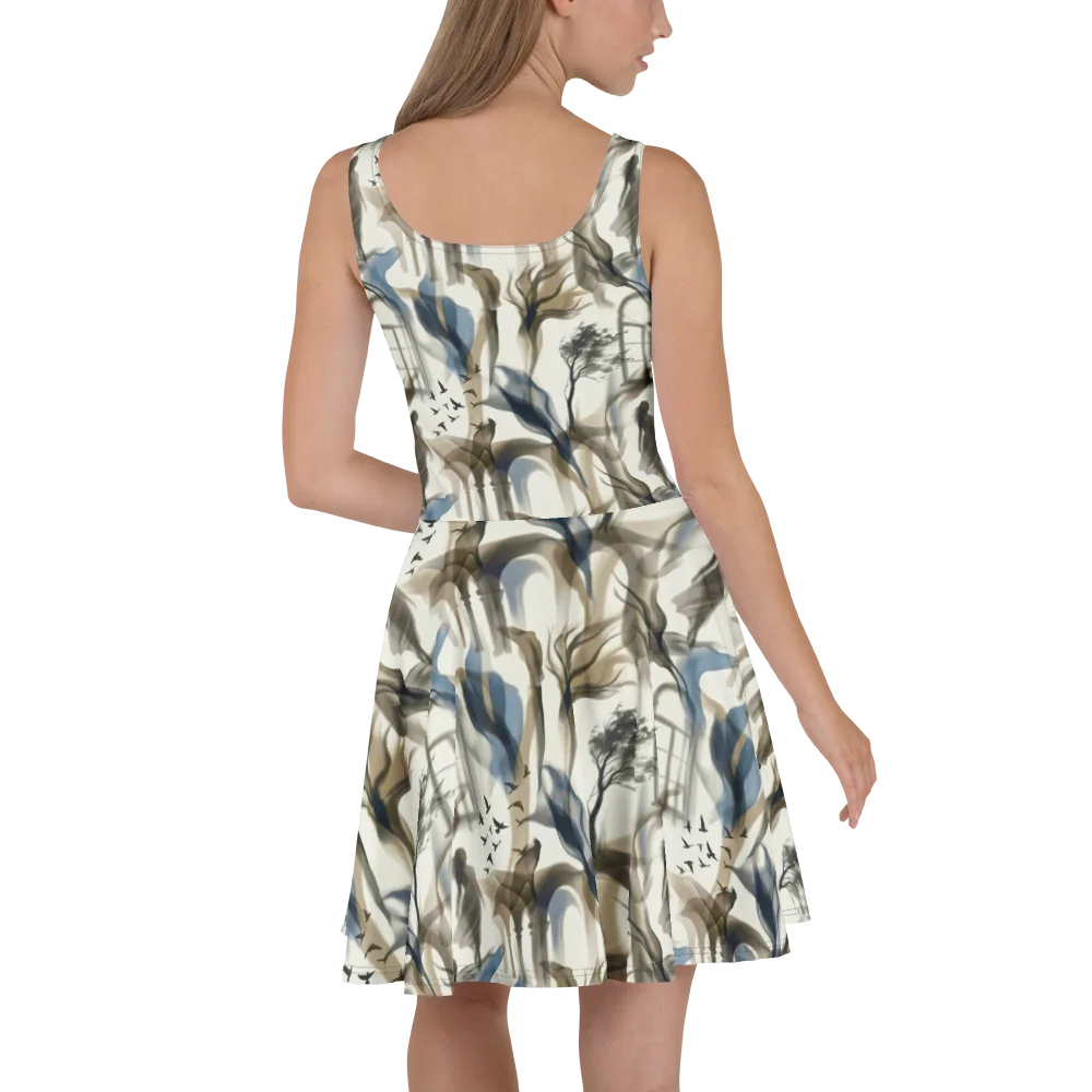 The Wanderlust Silhouette Midi Dress | Personalized Art Print Skater Dress product image (4)