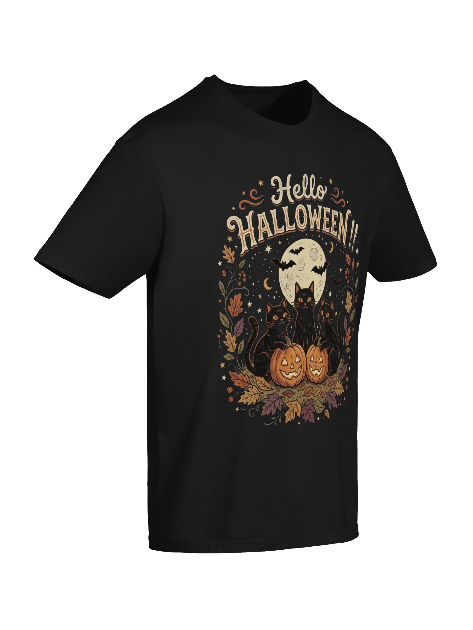 Black Cats & Pumpkins Halloween T-Shirt product image (32)