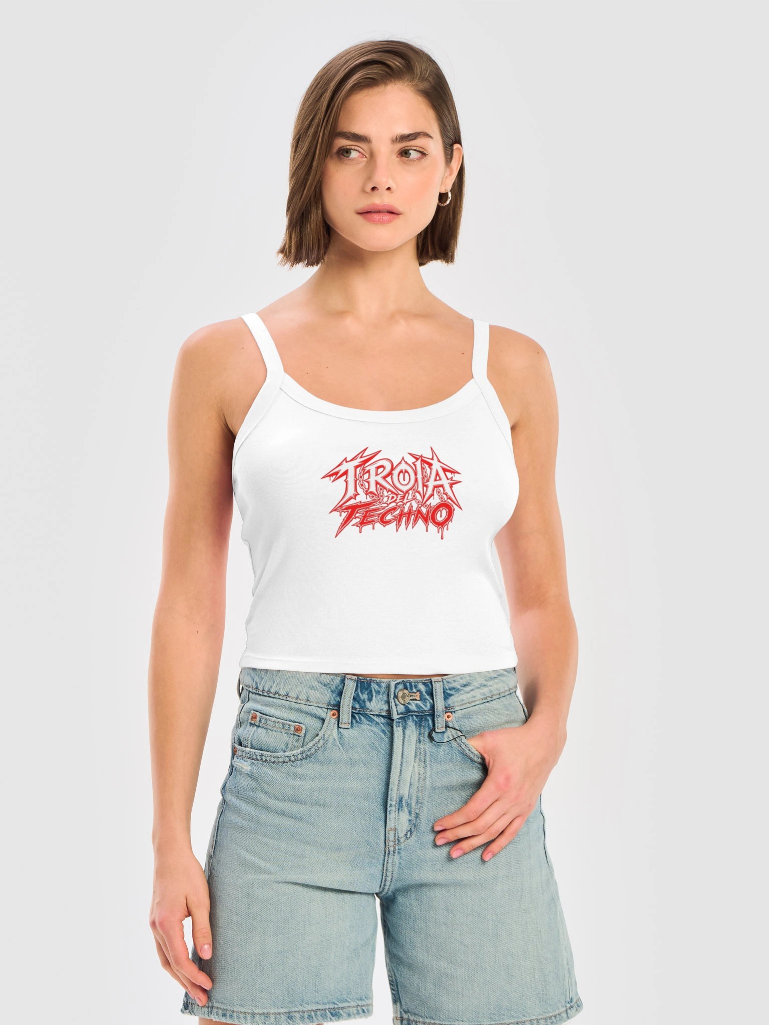 troiadeltechno white logo tank top product image (6)