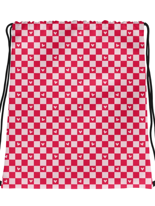 Checked Heart Dreams Gym Drawstring Bag product image (4)